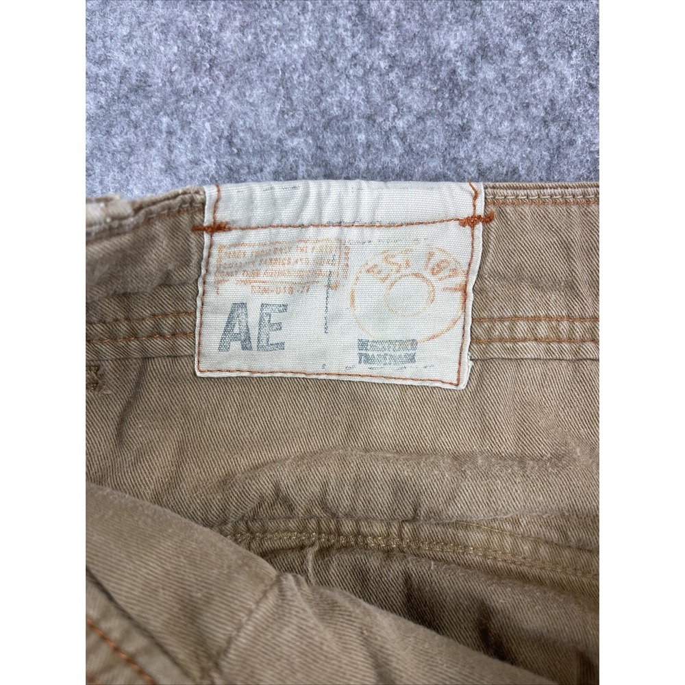 American Eagle Cargo Shorts Mens 36 Beige Broken In Streetwear Grunge Distressed - Picture 8 of 13